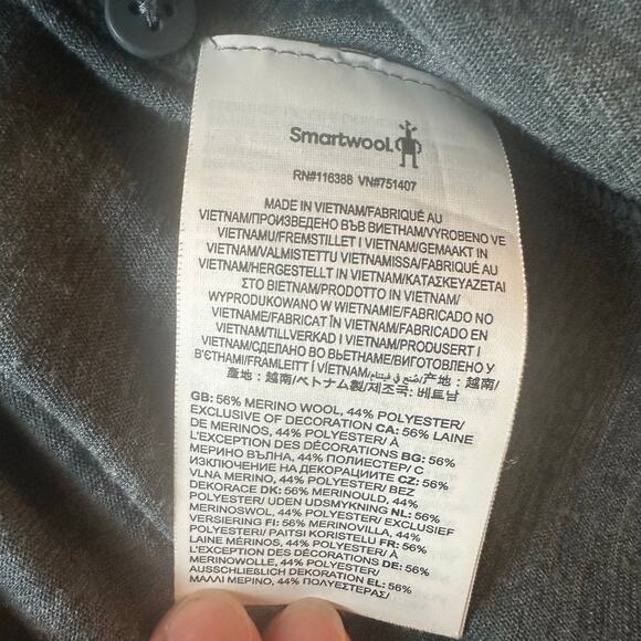 Smartwool Men's Long Sleeve Button Up Shirt Blue Heathered Gray Large - Picture 5 of 9